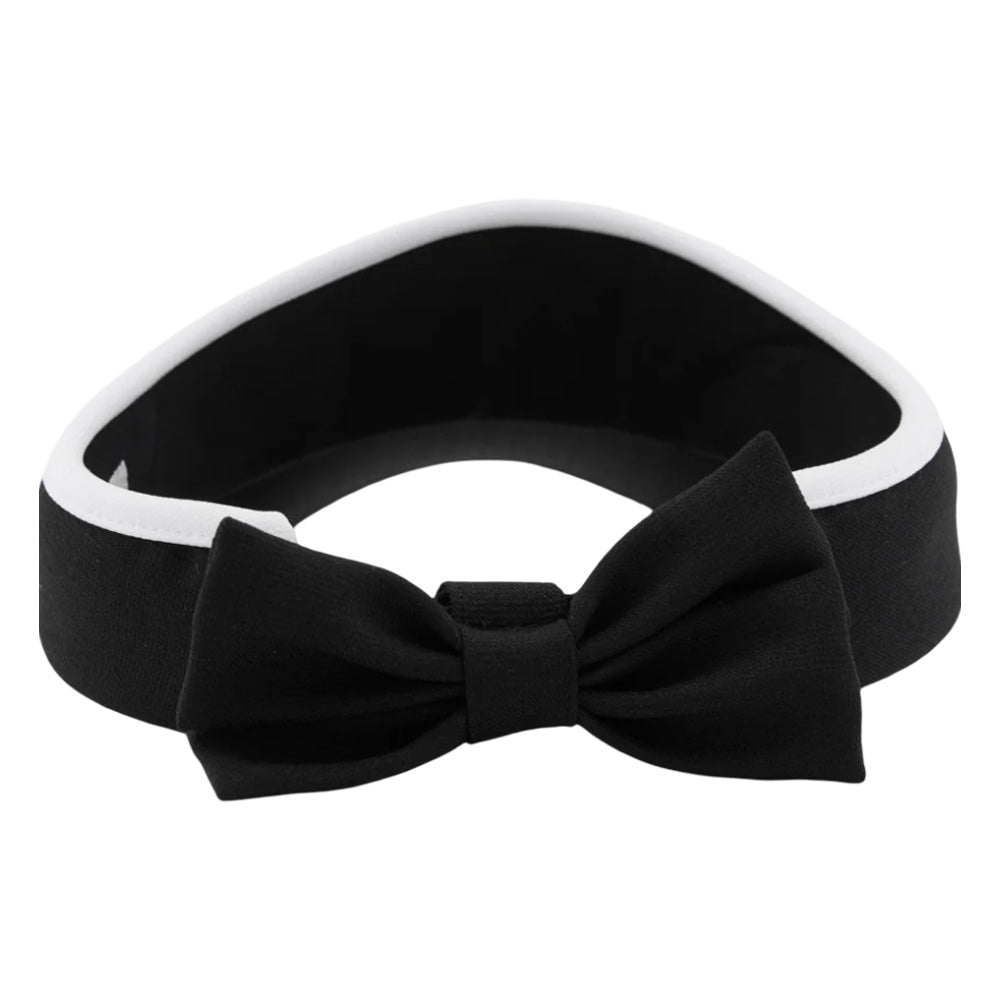 Fairliar Color Contrast Combination Back Ribbon Golf Visor Black - 25 Women